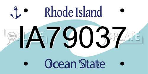 IA79037 Rhode Island License Plate