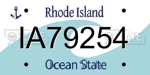 IA79254 Rhode Island License Plate