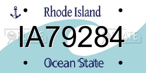 IA79284 Rhode Island License Plate