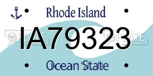 IA79323 Rhode Island License Plate