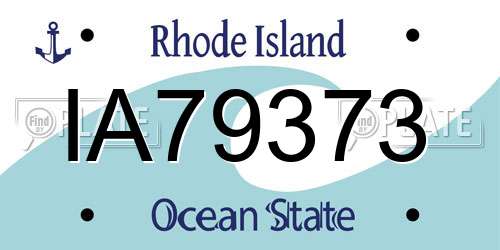 IA79373 Rhode Island License Plate