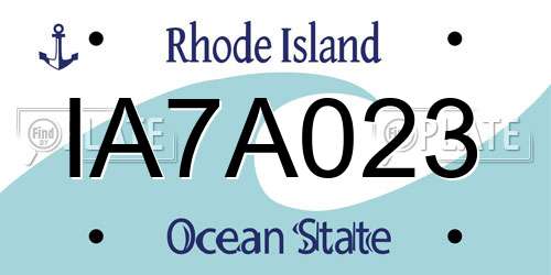 IA7A023 Rhode Island License Plate