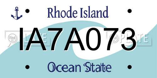 IA7A073 Rhode Island License Plate