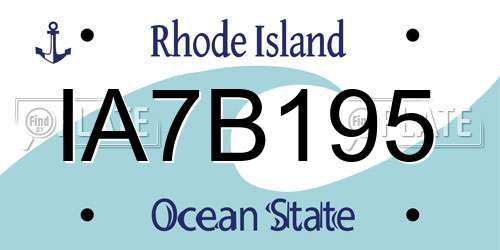 IA7B195 Rhode Island License Plate