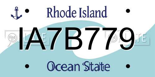 IA7B779 Rhode Island License Plate
