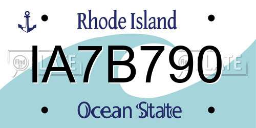 IA7B790 Rhode Island License Plate