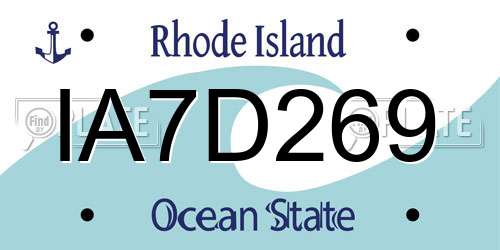 IA7D269 Rhode Island License Plate