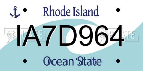 IA7D964 Rhode Island License Plate