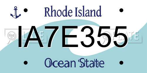 IA7E355 Rhode Island License Plate