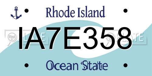 IA7E358 Rhode Island License Plate