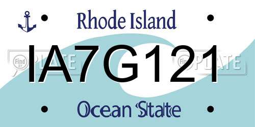 IA7G121 Rhode Island License Plate
