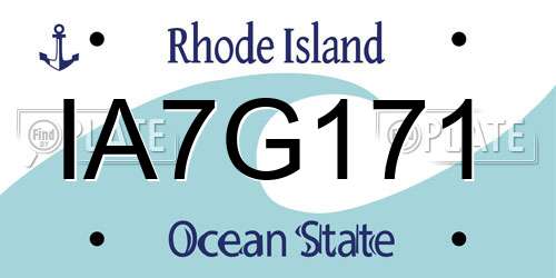 IA7G171 Rhode Island License Plate