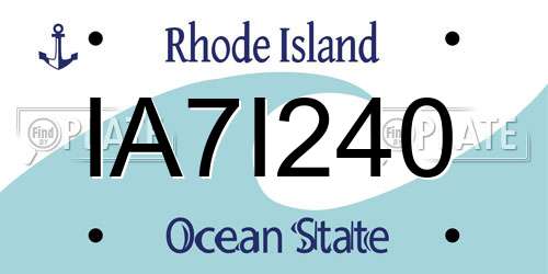 IA7I240 Rhode Island License Plate