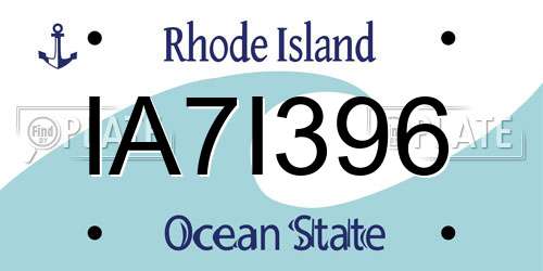 IA7I396 Rhode Island License Plate