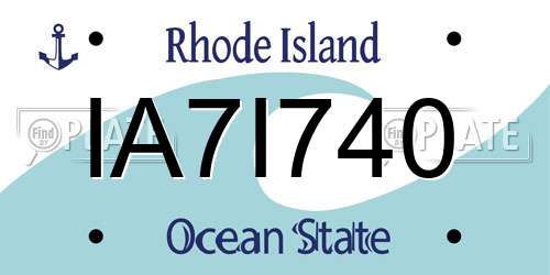 IA7I740 Rhode Island License Plate