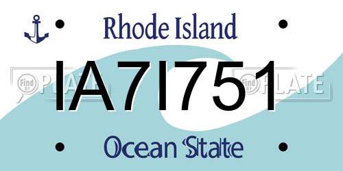 IA7I751 Rhode Island License Plate