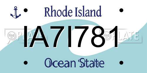 IA7I781 Rhode Island License Plate