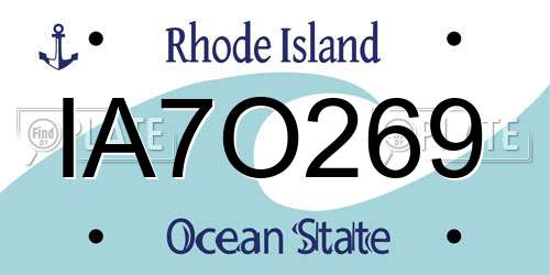 IA7O269 Rhode Island License Plate