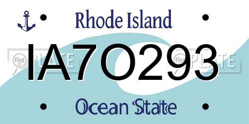 IA7O293 Rhode Island License Plate