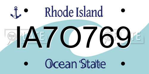 IA7O769 Rhode Island License Plate