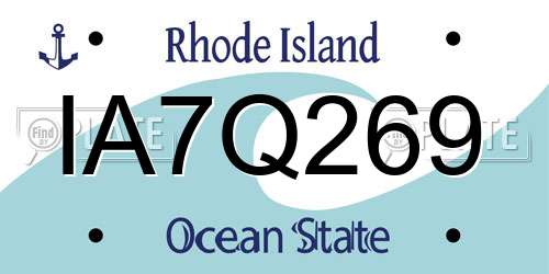 IA7Q269 Rhode Island License Plate