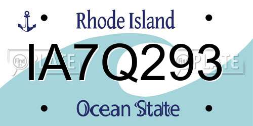 IA7Q293 Rhode Island License Plate
