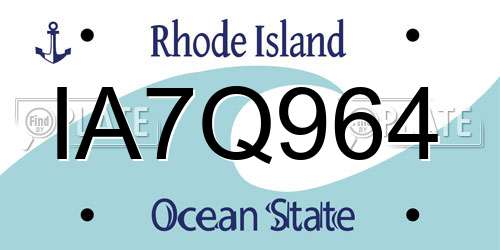 IA7Q964 Rhode Island License Plate