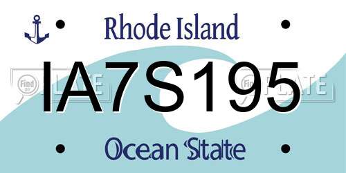 IA7S195 Rhode Island License Plate