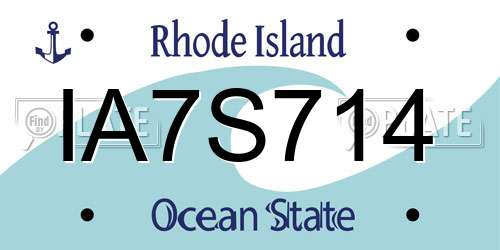 IA7S714 Rhode Island License Plate