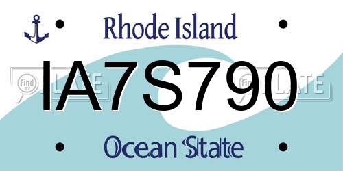 IA7S790 Rhode Island License Plate