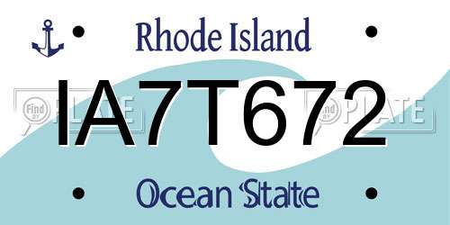 IA7T672 Rhode Island License Plate