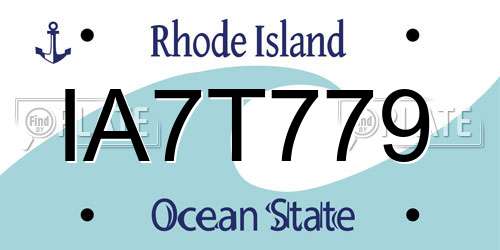 IA7T779 Rhode Island License Plate