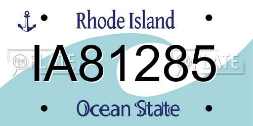 IA81285 Rhode Island License Plate