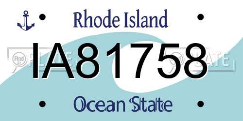 IA81758 Rhode Island License Plate