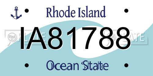 IA81788 Rhode Island License Plate