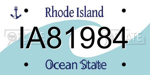 IA81984 Rhode Island License Plate
