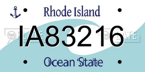 IA83216 Rhode Island License Plate