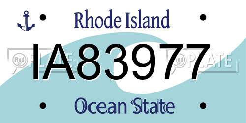 IA83977 Rhode Island License Plate