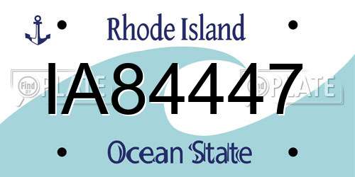 IA84447 Rhode Island License Plate