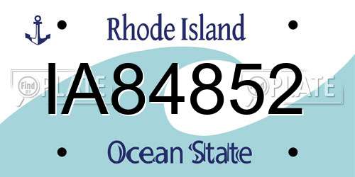 IA84852 Rhode Island License Plate