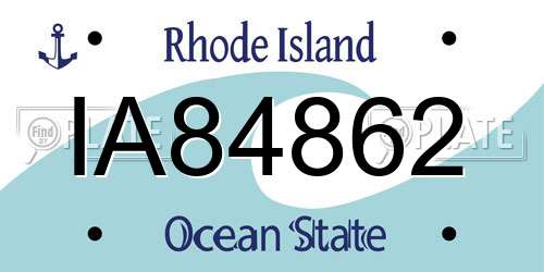 IA84862 Rhode Island License Plate