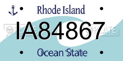 IA84867 Rhode Island License Plate