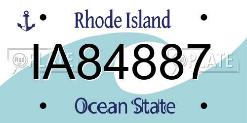 IA84887 Rhode Island License Plate