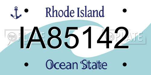 IA85142 Rhode Island License Plate