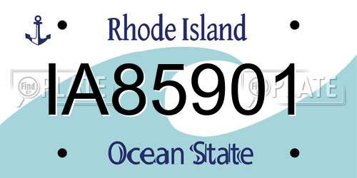IA85901 Rhode Island License Plate