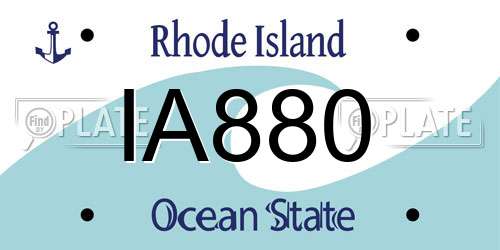 IA880 Rhode Island License Plate