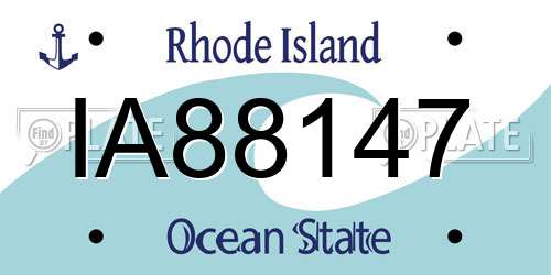 IA88147 Rhode Island License Plate