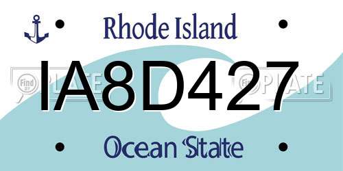 IA8D427 Rhode Island License Plate