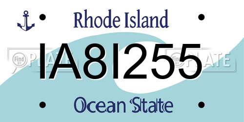 IA8I255 Rhode Island License Plate