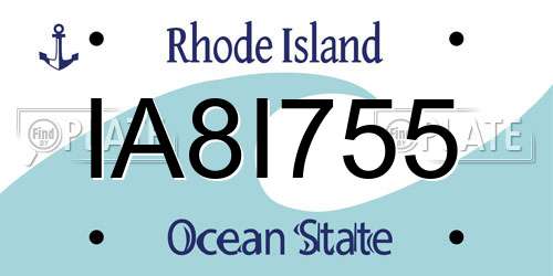 IA8I755 Rhode Island License Plate